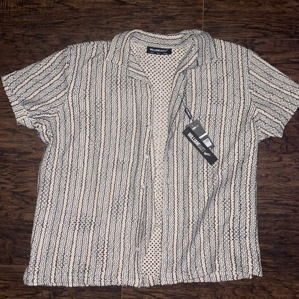 William Rast Monochrome Striped Casual Shirt